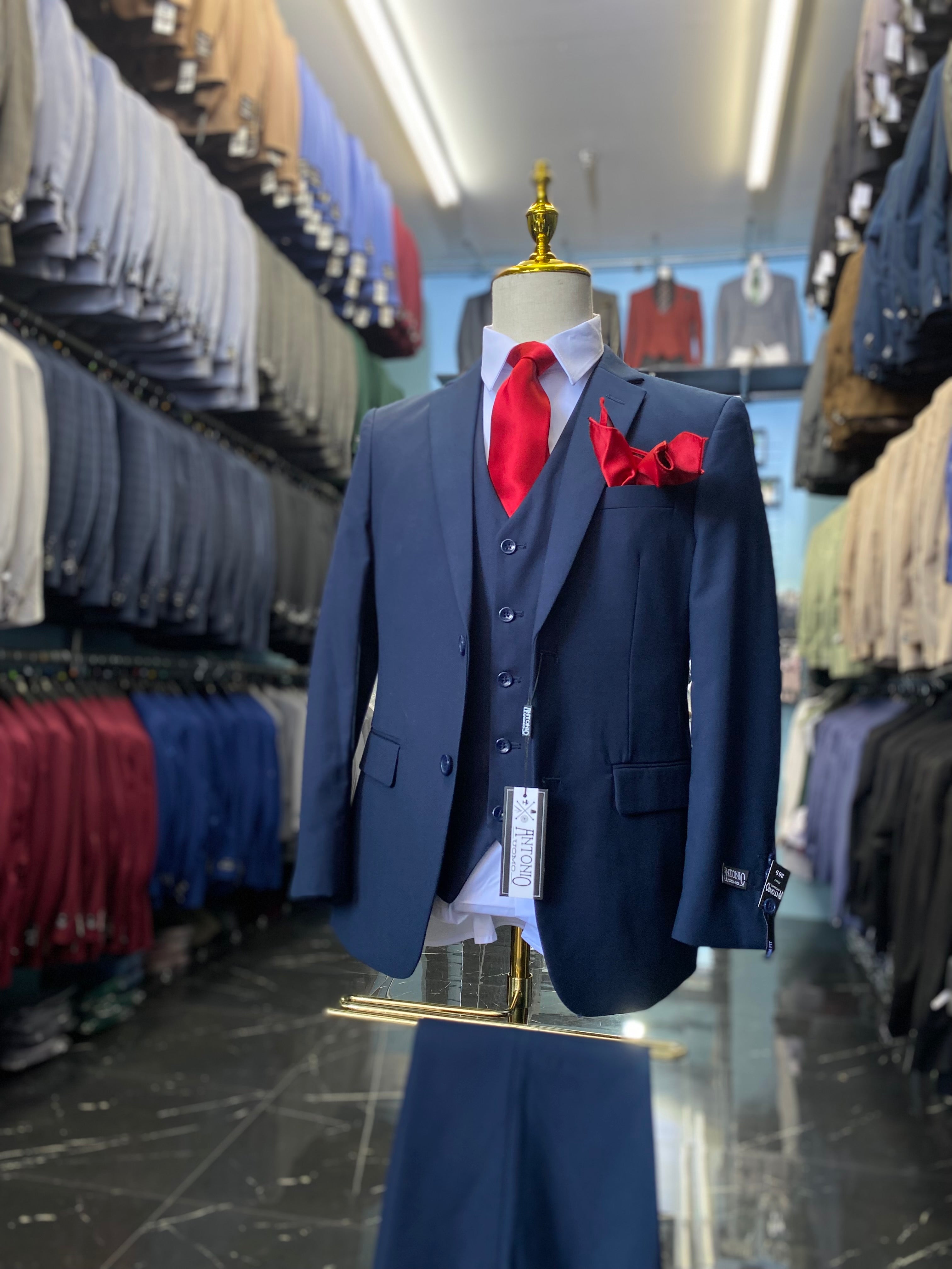 Navy Blue 3pcs Solid