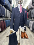 Textured Navy Blue Suit